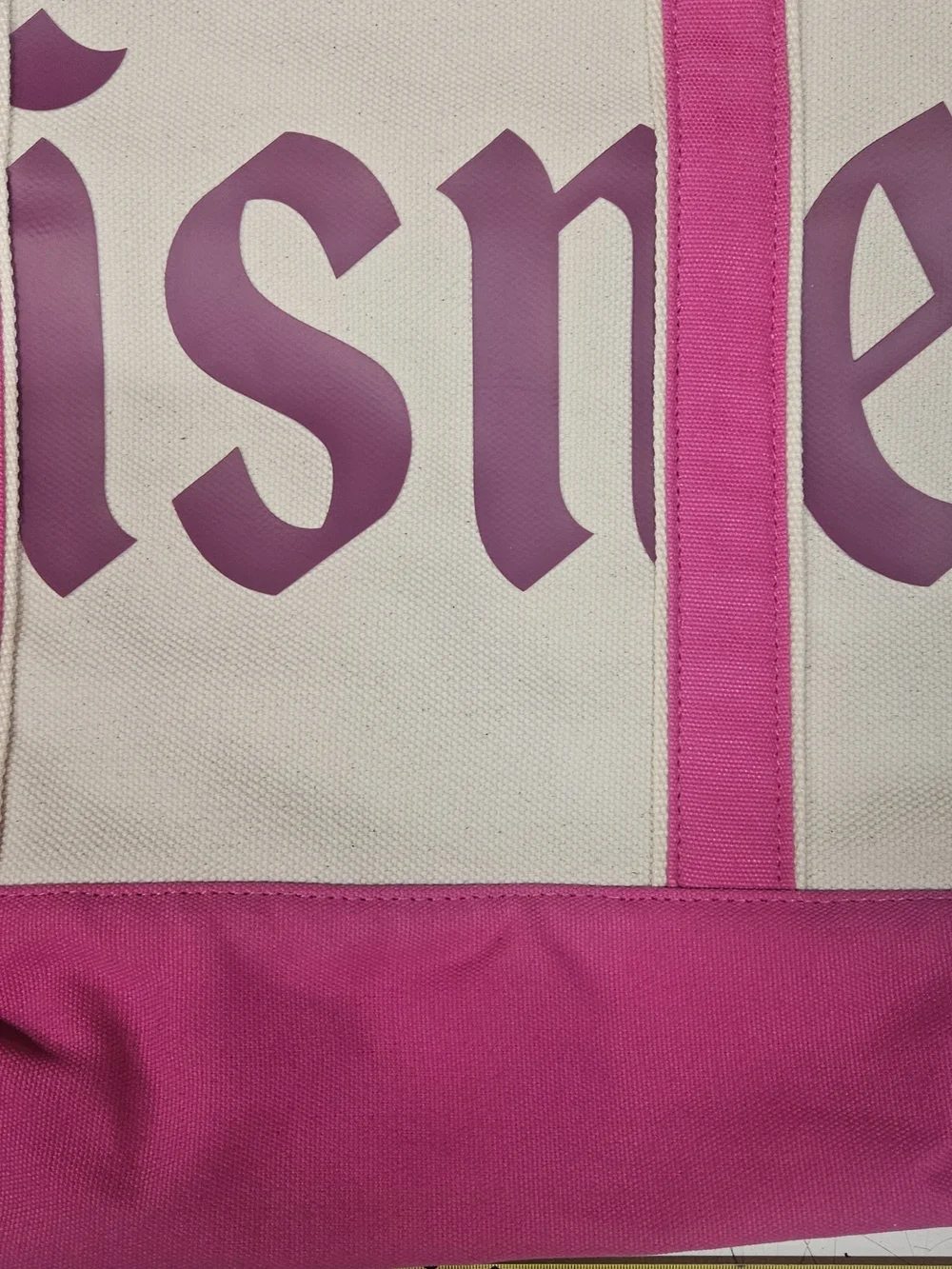 Pink Canvas Tote Bag with Logo Detail